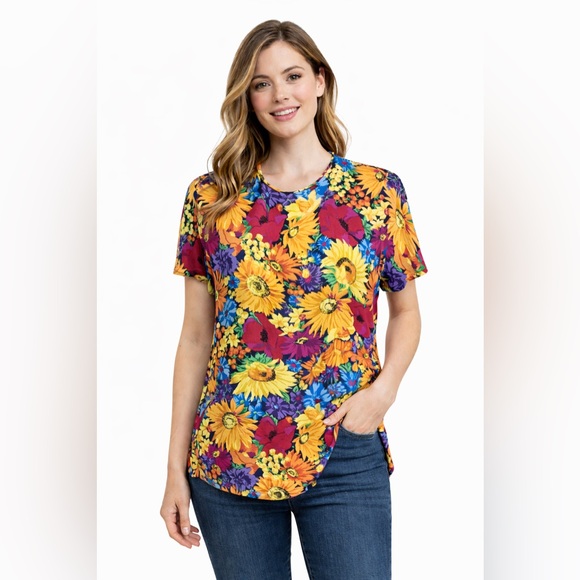 Anne Klein Tops - Vintage Anne Klein II Silk Floral Blouse | Bold Sunflower Print Top